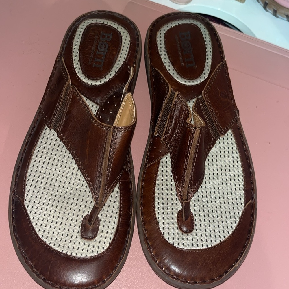 Men’s Born Flip Flop Leather Sandal